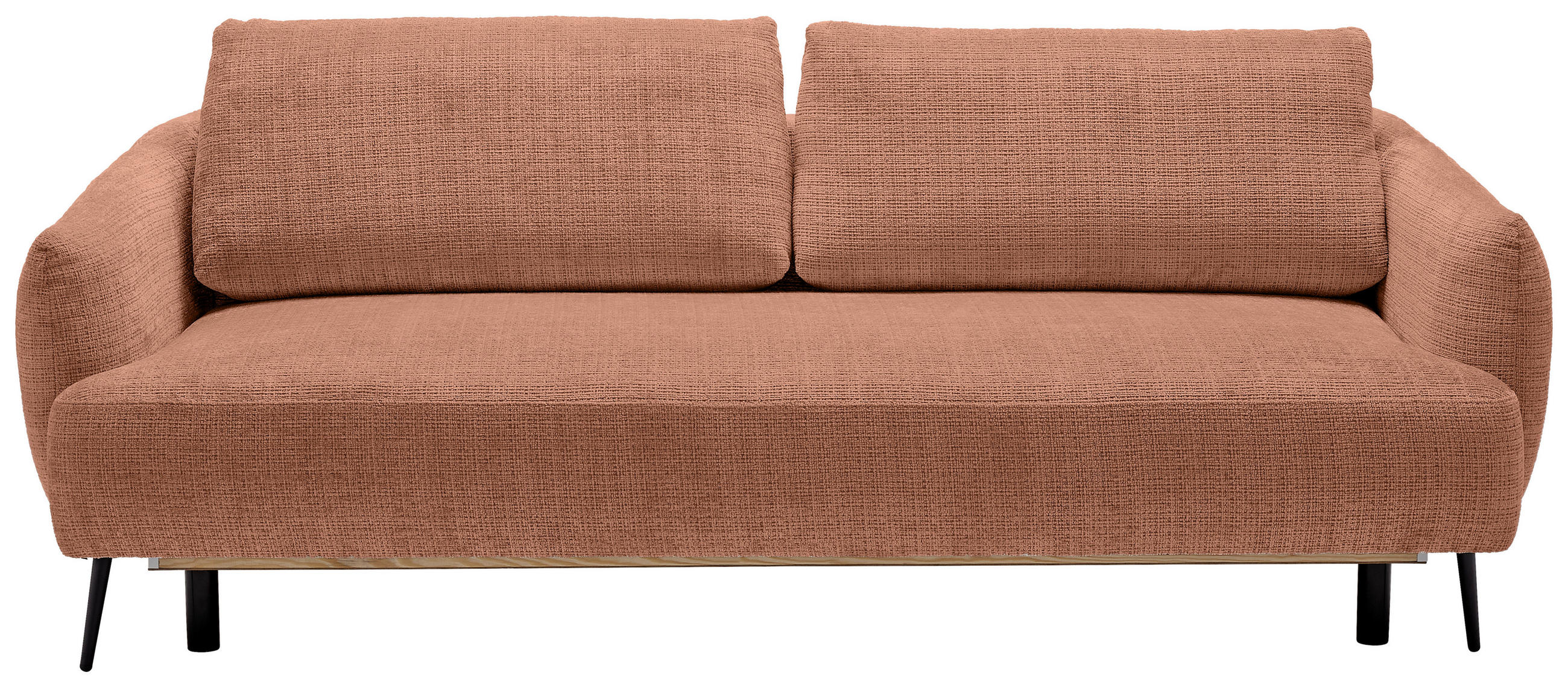 SCHLAFSOFA Chenille Rostfarben  - Rostfarben/Schwarz, KONVENTIONELL, Textil/Metall (228/75/98cm) - Carryhome