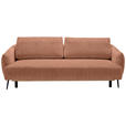 SCHLAFSOFA Chenille Rostfarben  - Rostfarben/Schwarz, KONVENTIONELL, Textil/Metall (228/75/98cm) - Carryhome