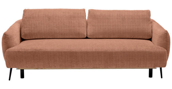 SCHLAFSOFA Chenille Rostfarben - Rostfarben/Schwarz, KONVENTIONELL, Textil/Metall (228/75/98cm) - Carryhome