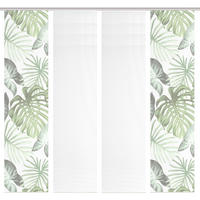 FLÄCHENVORHANG  4 Stück  blickdicht  60/260 cm   - Weiß/Grün, Natur, Textil (60/260cm)