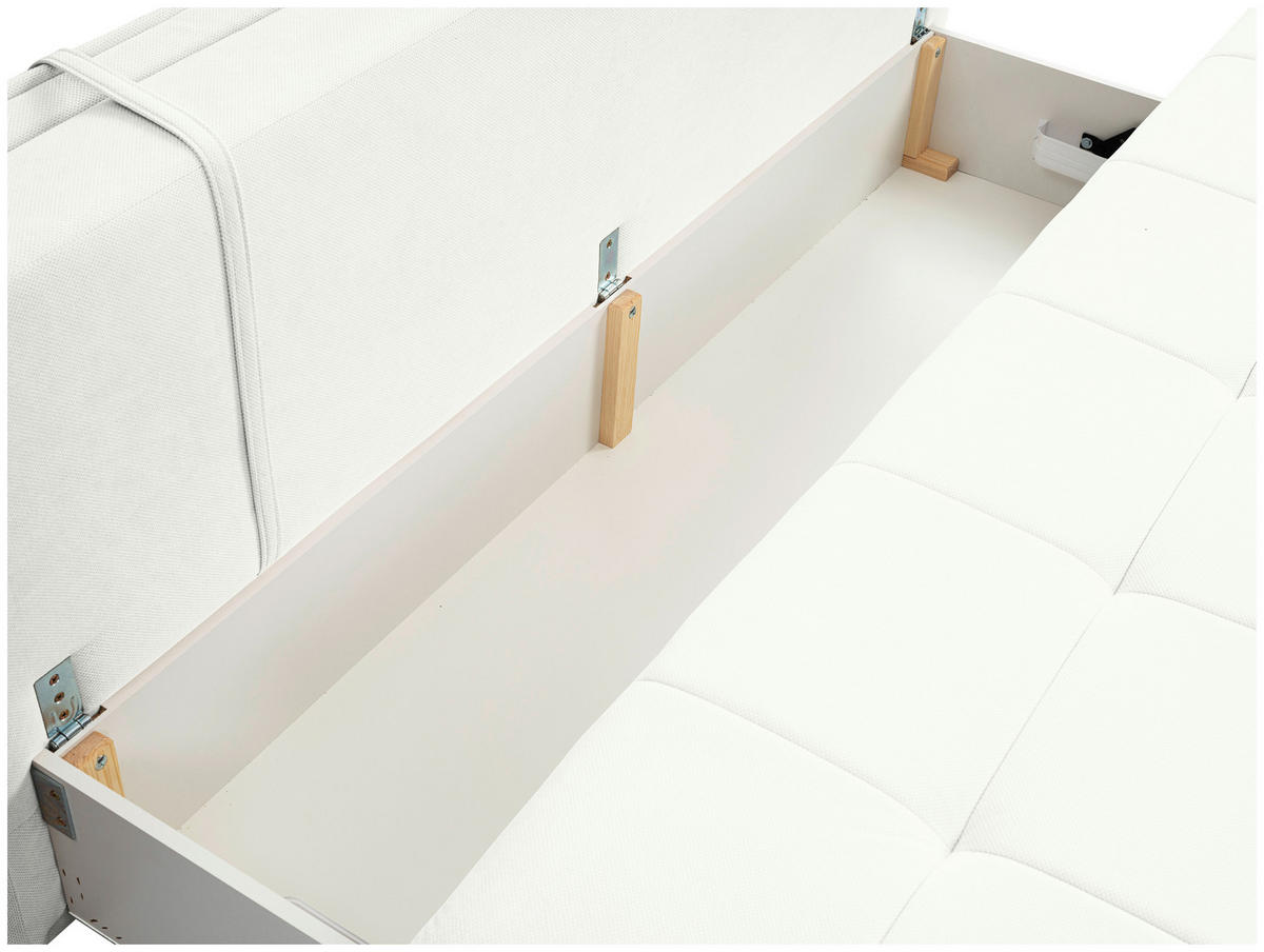SCHLAFSOFA in Webstoff Weiss  - Weiss/Schwarz, Modern, Kunststoff/Textil (202/73-92/105cm) - MID.YOU