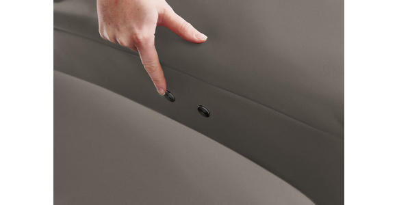 3-SITZER-SOFA Latina in Echtleder Graubraun   - Graubraun/Alufarben, Design, Leder/Metall (190/82/99cm) - Dieter Knoll