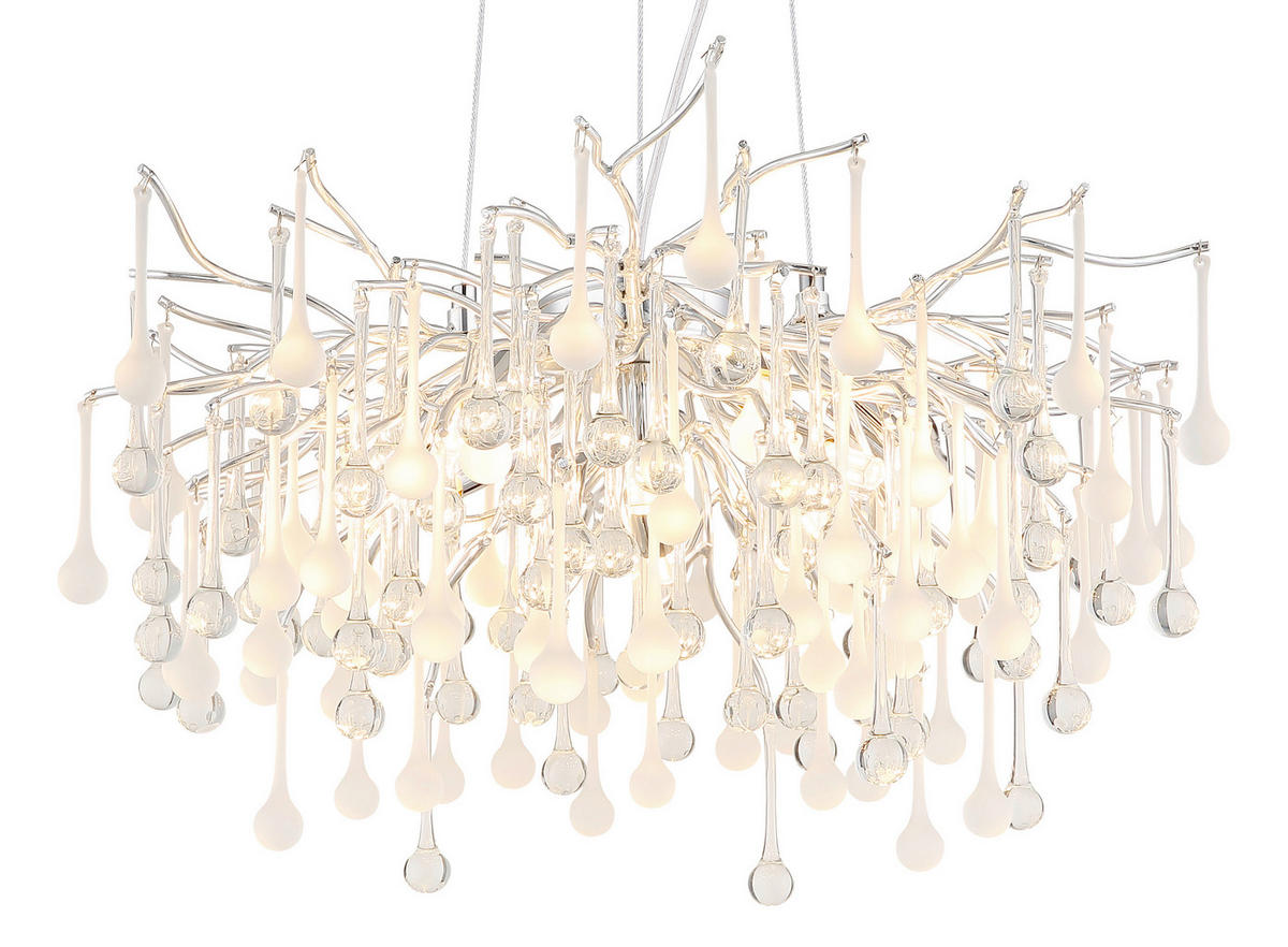 LED-HÄNGELEUCHTE Maxine 60/150 cm   - Klar/Chromfarben, Design, Glas/Metall (60/150cm) - Globo