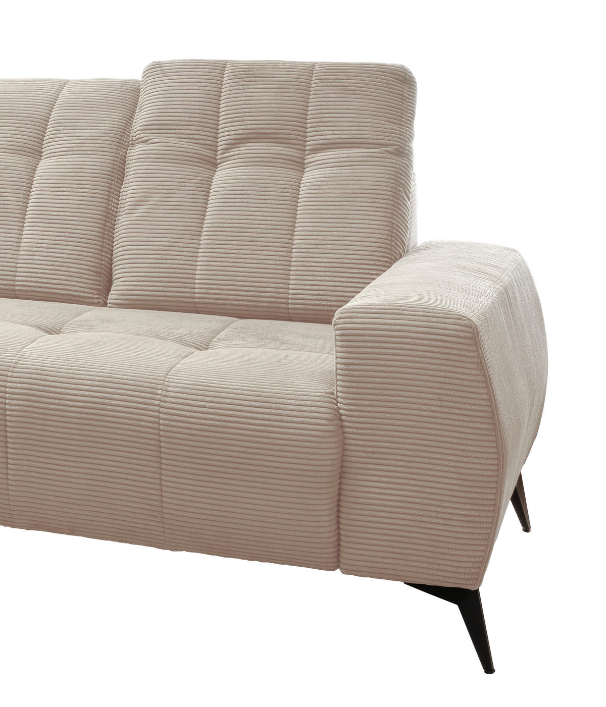 ECKSOFA in Cord Beige  - Beige/Schwarz, Modern, Textil/Metall (180/258cm) - Livetastic