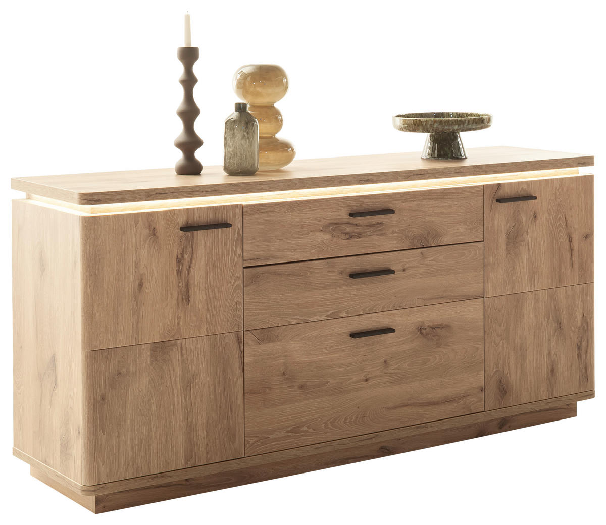 SIDEBOARD Eichefarben  170/81/44 cm  - Eichefarben/Anthrazit, Konventionell, Holzwerkstoff/Metall (170/81/44cm) - Cantus