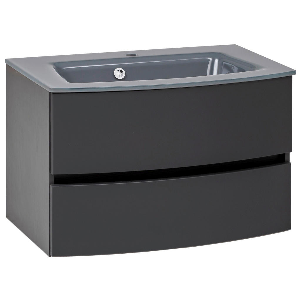 Waschbecken Mit Unterschrank Kopenhagen B: 80 Cm Grau