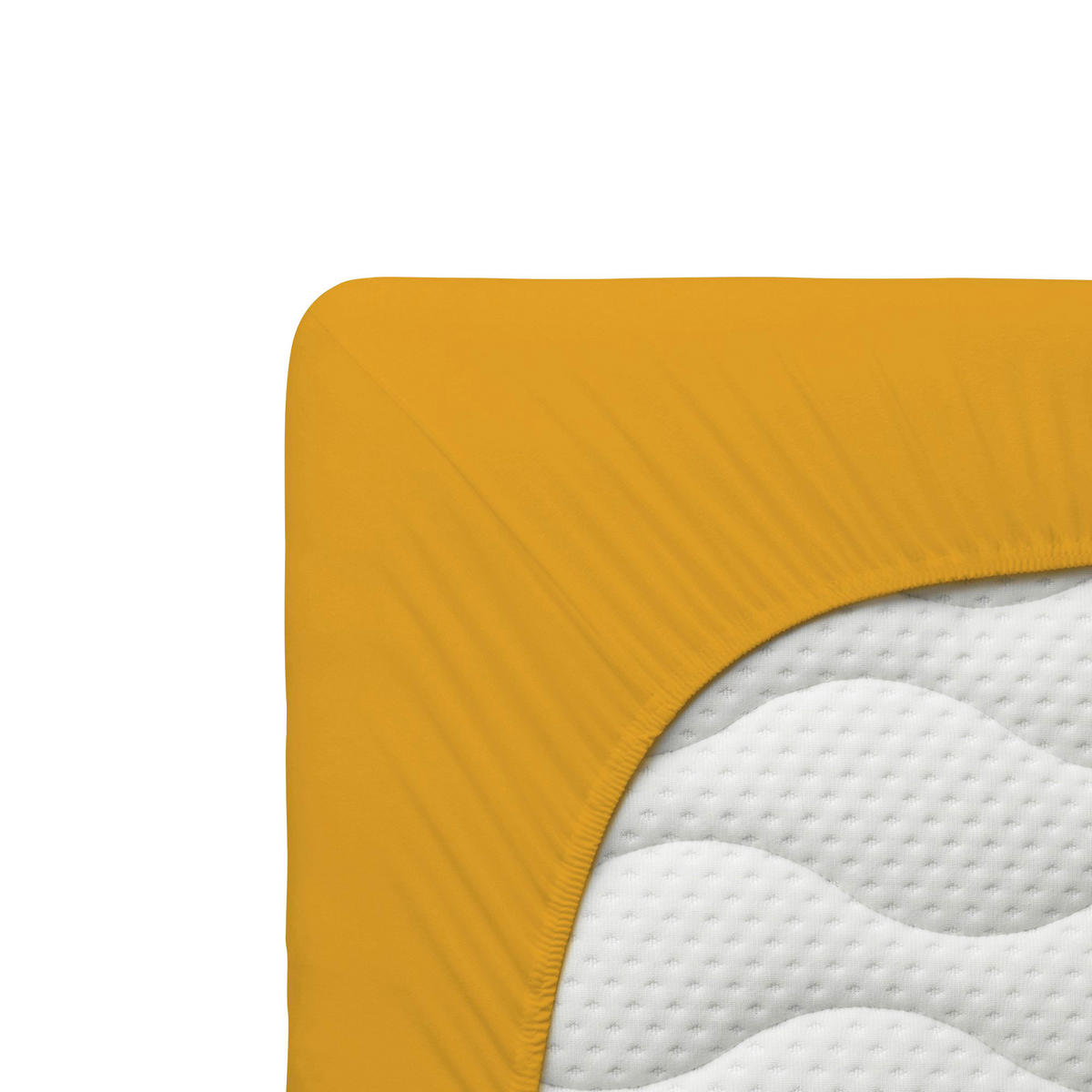 SPANNLEINTUCH 120-130/200-220 cm Jersey  - Currygelb, Basics, Textil (120-130/200-220cm) - Schlafgut