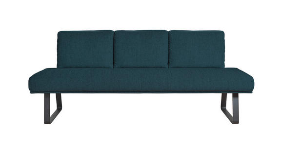 SITZBANK 224/92/78 cm  in Dunkelblau  - Schwarz/Dunkelblau, Design, Textil/Metall (224/92/78cm) - Dieter Knoll