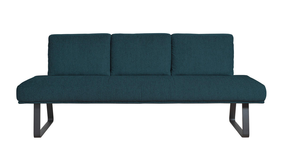 SITZBANK 224/92/78 cm  in Dunkelblau  - Schwarz/Dunkelblau, Design, Textil/Metall (224/92/78cm) - Dieter Knoll
