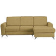 ECKSOFA in Flachgewebe Gelb  - Gelb/Silberfarben, Design, Textil/Metall (244/167cm) - Cantus