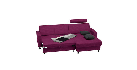 ECKSOFA in Webstoff Lila  - Lila/Schwarz, Design, Kunststoff/Textil (257/165cm) - Xora