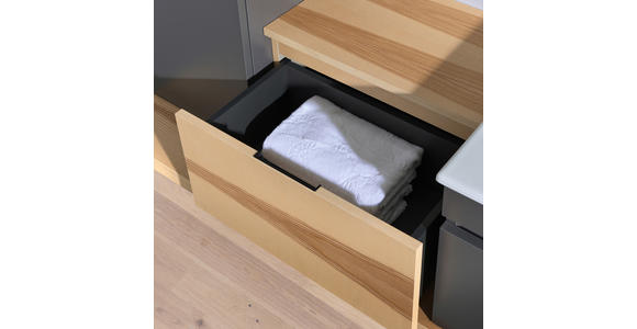 BADEZIMMER  in 207 cm  - Graubraun/Eschefarben, MODERN, Glas/Holz (207cm) - Novel