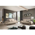 3-SITZER-SOFA Echtleder Beige  - Beige/Schwarz, Design, Leder/Metall (238/86/94cm) - Dieter Knoll