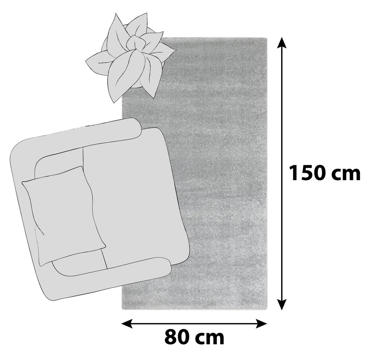 HOCHFLORTEPPICH 80/150 cm Bellevue Mintgrün  - Mintgrün, Basics, Textil (80/150cm) - Novel