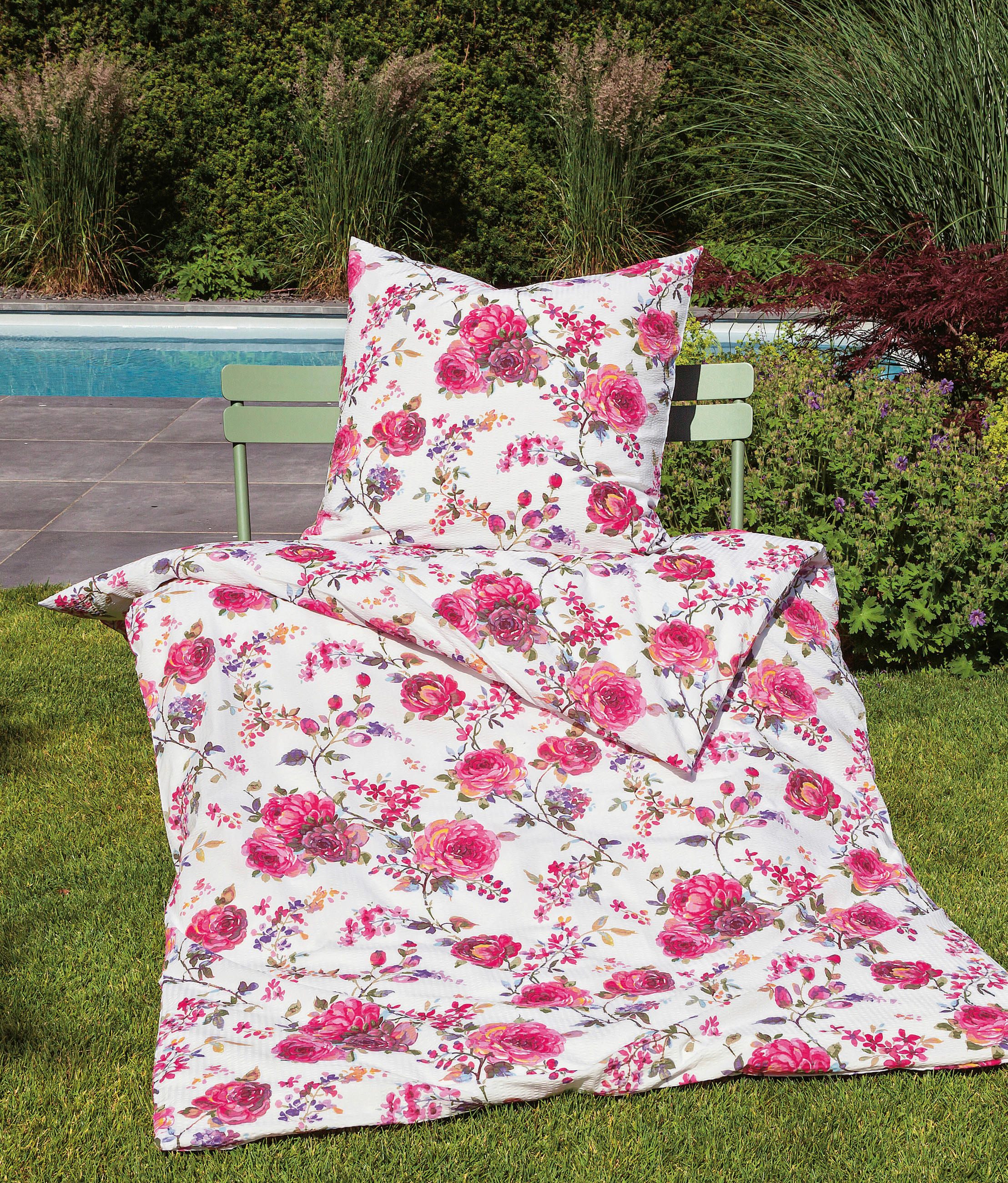 BETTWÄSCHE 155/200 cm Seersucker  - Pink/Rot, Design, Textil (155/200cm) - Janine