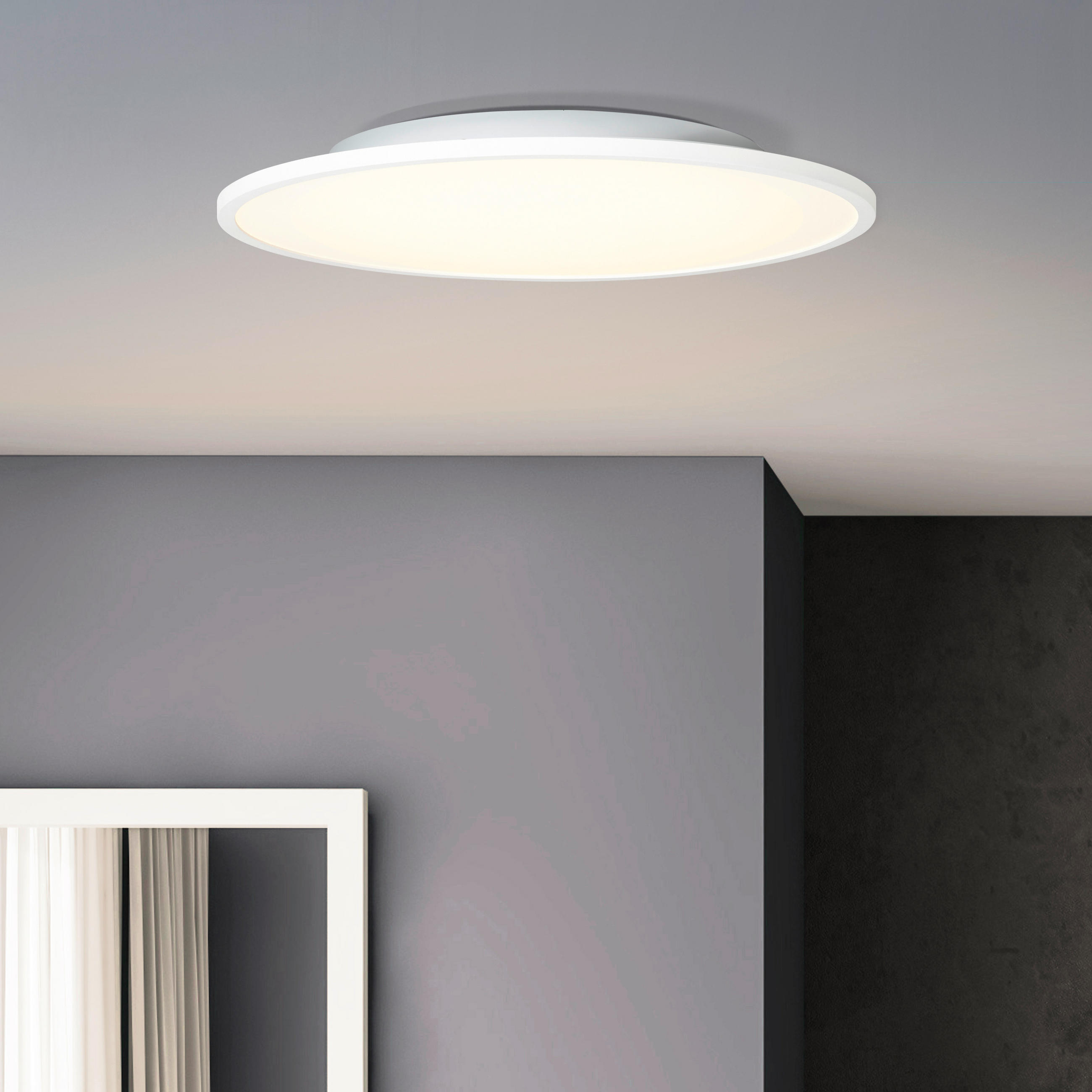 LED-DECKENLEUCHTE Buffi 45/4,5 cm   - Weiß, Basics, Kunststoff/Metall (45/4,5cm) - Brilliant
