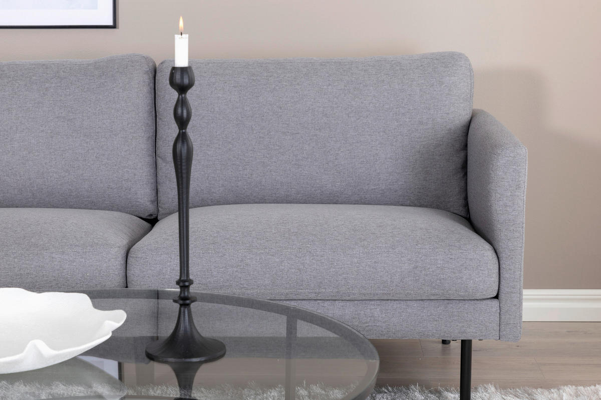 2-SITZER-SOFA in Textilgeflecht Grau, Schwarz  - Schwarz/Grau, Design, Textil/Metall (180/78/80cm) - Livetastic