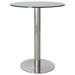 BARTISCH rund Grau, Edelstahlfarben  - Edelstahlfarben/Grau, Design, Glas/Metall (115/115/105cm) - Dieter Knoll