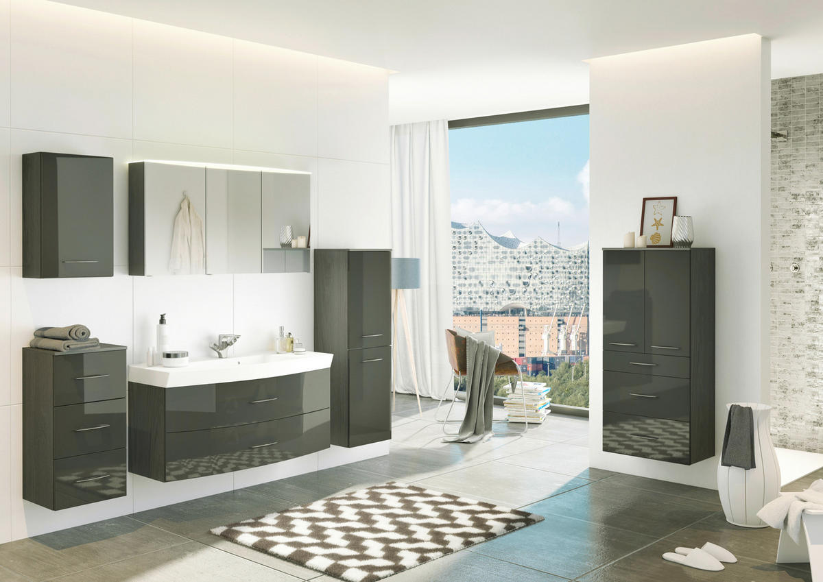 UNTERSCHRANK 40/79/35 cm   - Chromfarben/Graphitfarben, KONVENTIONELL, Holzwerkstoff/Metall (40/79/35cm) - Xora