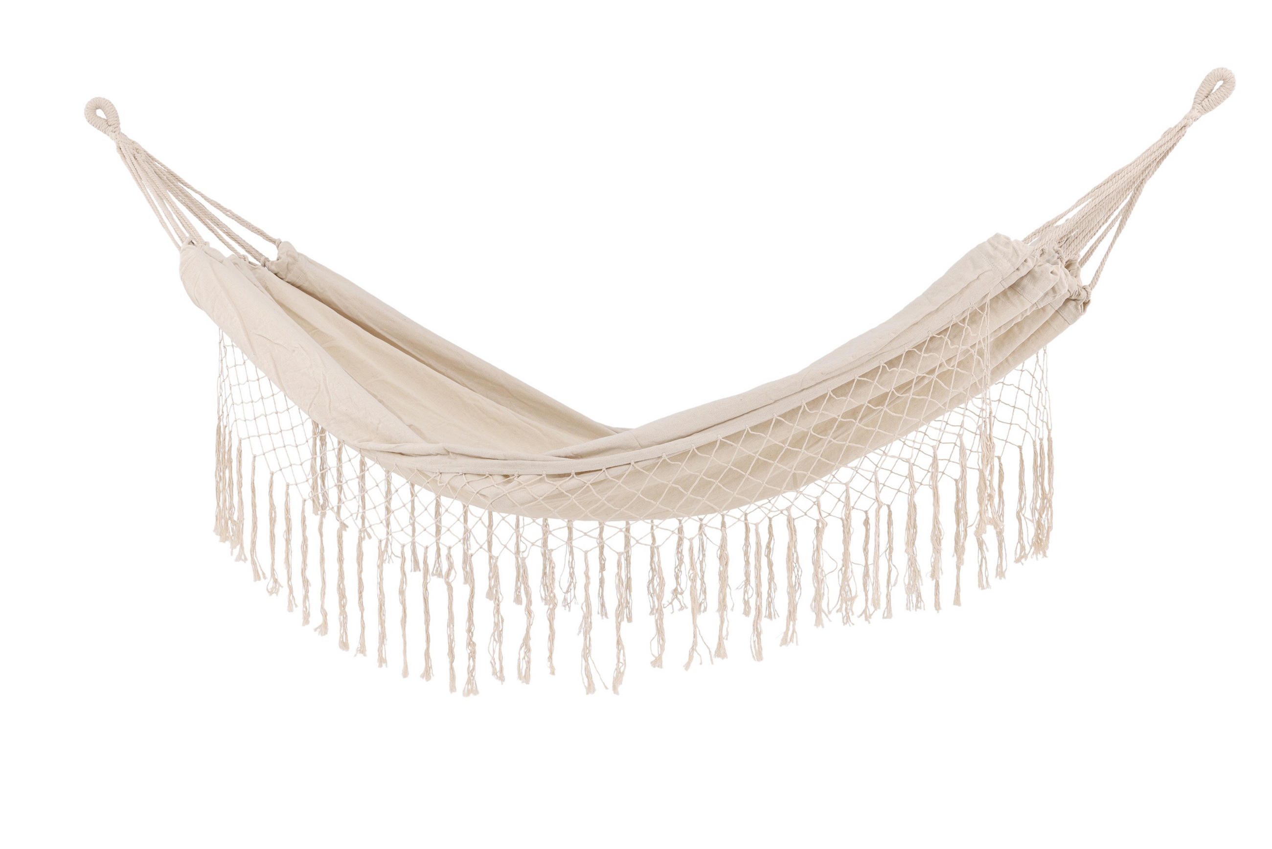  HÄNGEMATTE Beige,  - Beige/Weiß, MODERN, Textil (200/2/150cm) - Gardenson