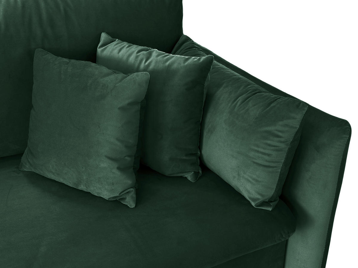 SCHLAFSOFA Velours Grün  - Schwarz/Grün, Design, Holz/Kunststoff (220/96/102cm) - MID.YOU