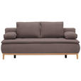 BOXSPRINGSOFA  in Webstoff Braun  - Eichefarben/Beige, Design, Holz/Textil (202/78/93/100cm) - Venda