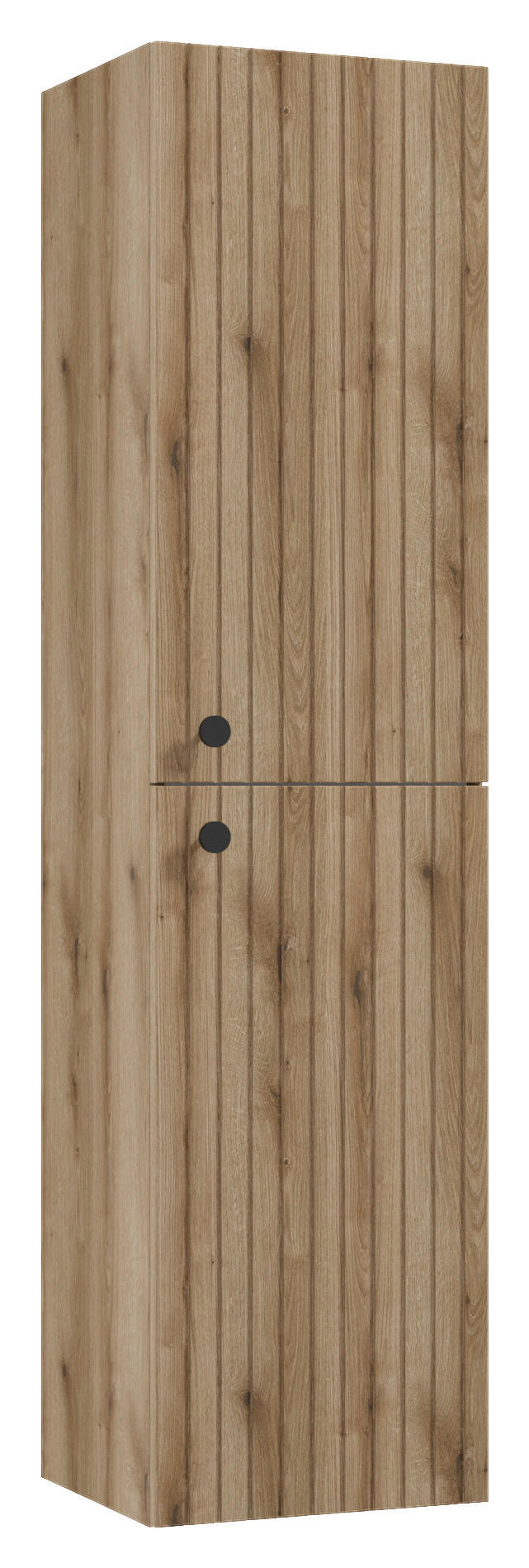MIDISCHRANK 35/140/32 cm - Eichefarben/Schwarz, MODERN, Holzwerkstoff/Metall (35/140/32cm) - MID.YOU
