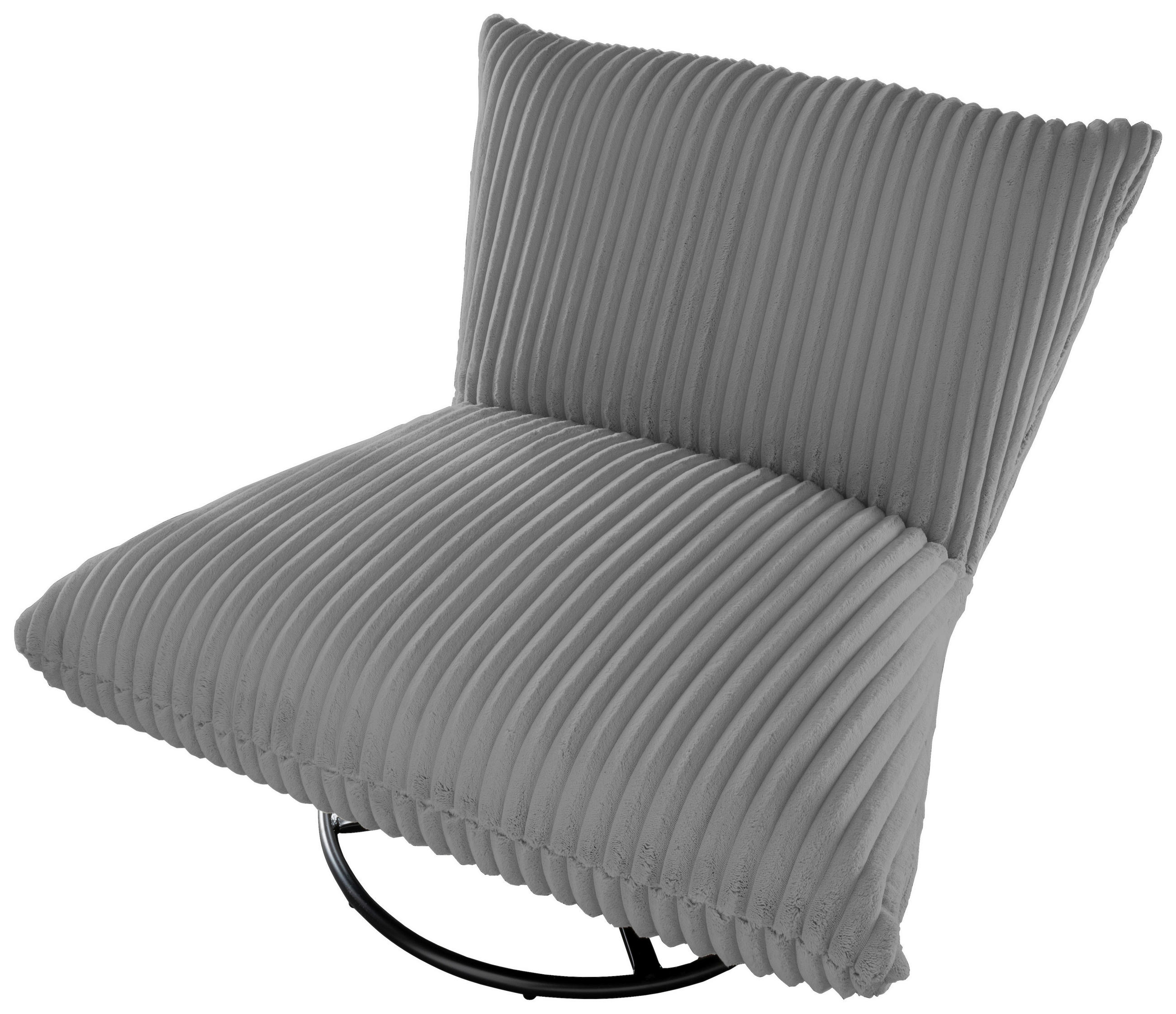 RELAXSESSEL in Textil Grau  - Schwarz/Grau, Design, Textil/Metall (100/78/96cm) - Livetastic