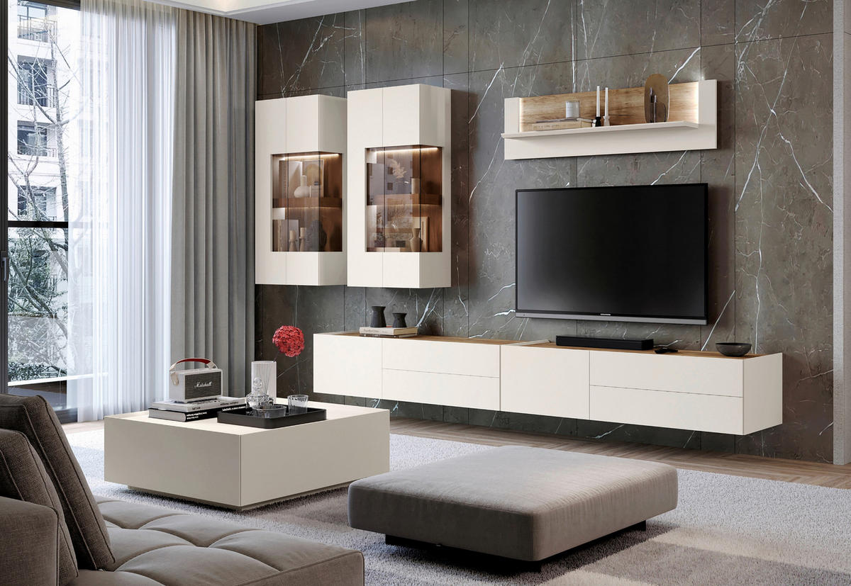TV-ELEMENT kašmir  - kašmir, Design, kovina/leseni material (206/37/47cm) - Hom`in