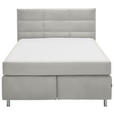 BOXSPRINGBETT 140/200 cm  in Weiß  - Alufarben/Weiß, KONVENTIONELL, Textil/Metall (140/200cm) - Dieter Knoll