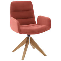 ARMLEHNSTUHL  in Cord  - Aprikose/Naturfarben, Design, Holz/Textil (61/88/66cm) - Dieter Knoll