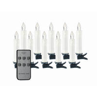 LED GYERTYA SZETT  - sötétzöld/áttetsző, Konventionell, műanyag/fém (10,5cm) - X-Mas