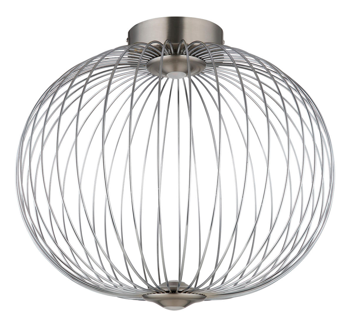 LED-DECKENLEUCHTE  50/45 cm    - Nickelfarben, Design, Metall (50/45cm)
