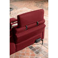 ECKSOFA in Flachgewebe, Struktur Rot  - Anthrazit/Rot, Design, Textil/Metall (254/230cm) - Ambiente