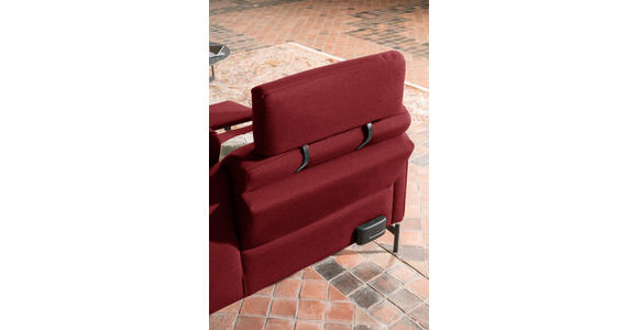 ECKSOFA in Flachgewebe, Struktur Rot  - Anthrazit/Rot, Design, Textil/Metall (254/230cm) - Ambiente