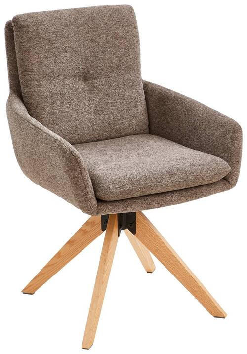 ARMLEHNSTUHL  in Eisen Samt  - Eichefarben/Braun, MODERN, Holz/Textil (59/91/64cm) - Livetastic