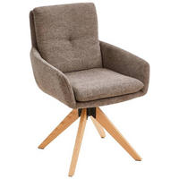 ARMLEHNSTUHL  in Eisen Samt  - Eichefarben/Braun, Modern, Holz/Textil (59/91/64cm) - Livetastic