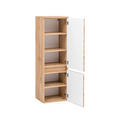 MIDISCHRANK 40/130/35 cm - Eiche Wotan/Silberfarben, Natur, Holzwerkstoff/Kunststoff (40/130/35cm) - Xora