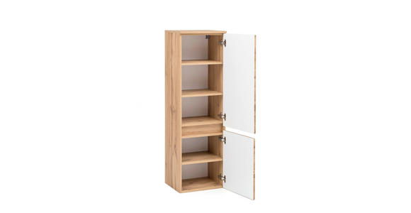 MIDISCHRANK 40/130/35 cm - Eiche Wotan/Silberfarben, Natur, Holzwerkstoff/Kunststoff (40/130/35cm) - Xora