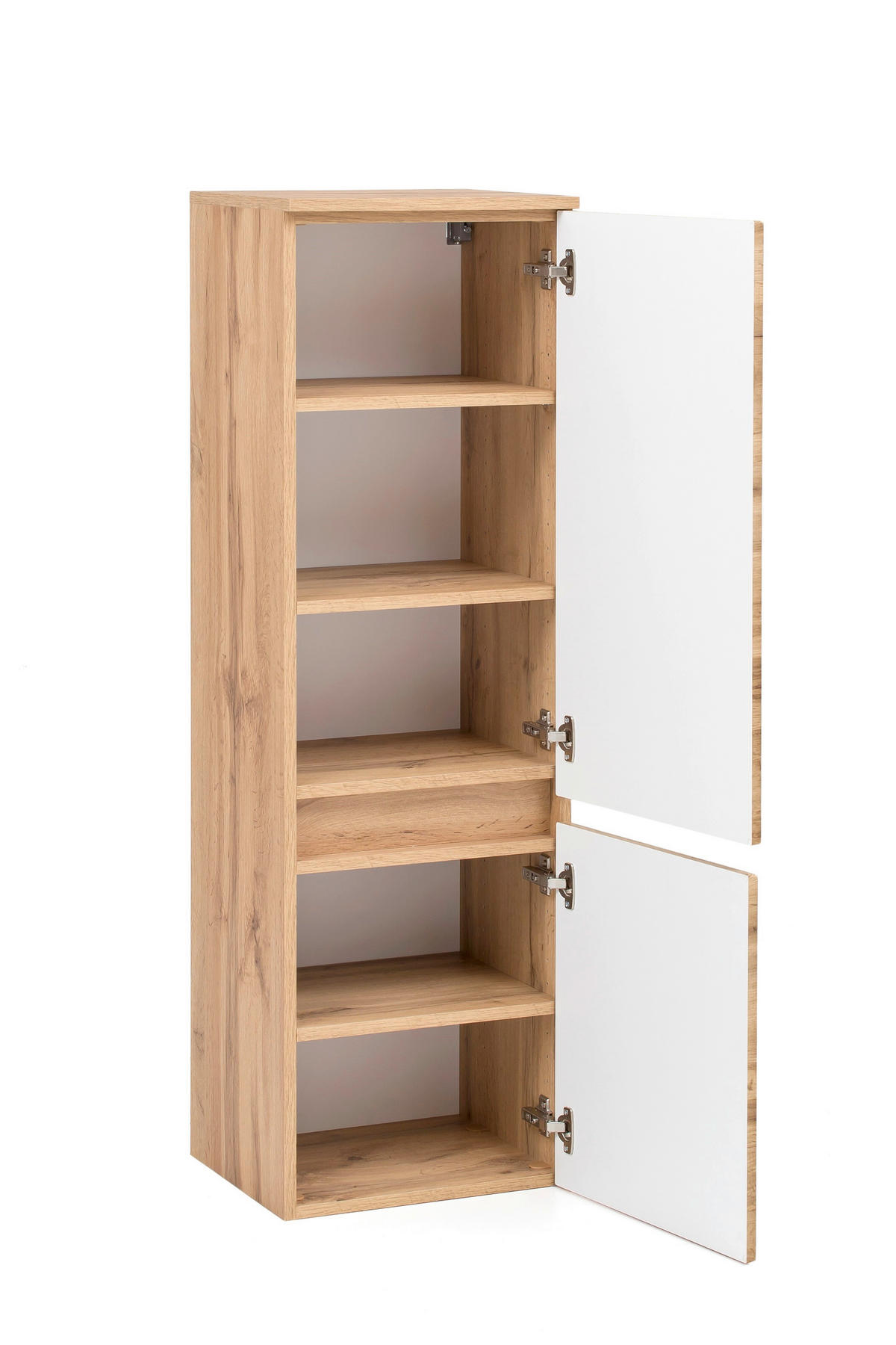 MIDISCHRANK 40/130/35 cm  - Eiche Wotan/Silberfarben, Natur, Holzwerkstoff/Kunststoff (40/130/35cm) - Xora