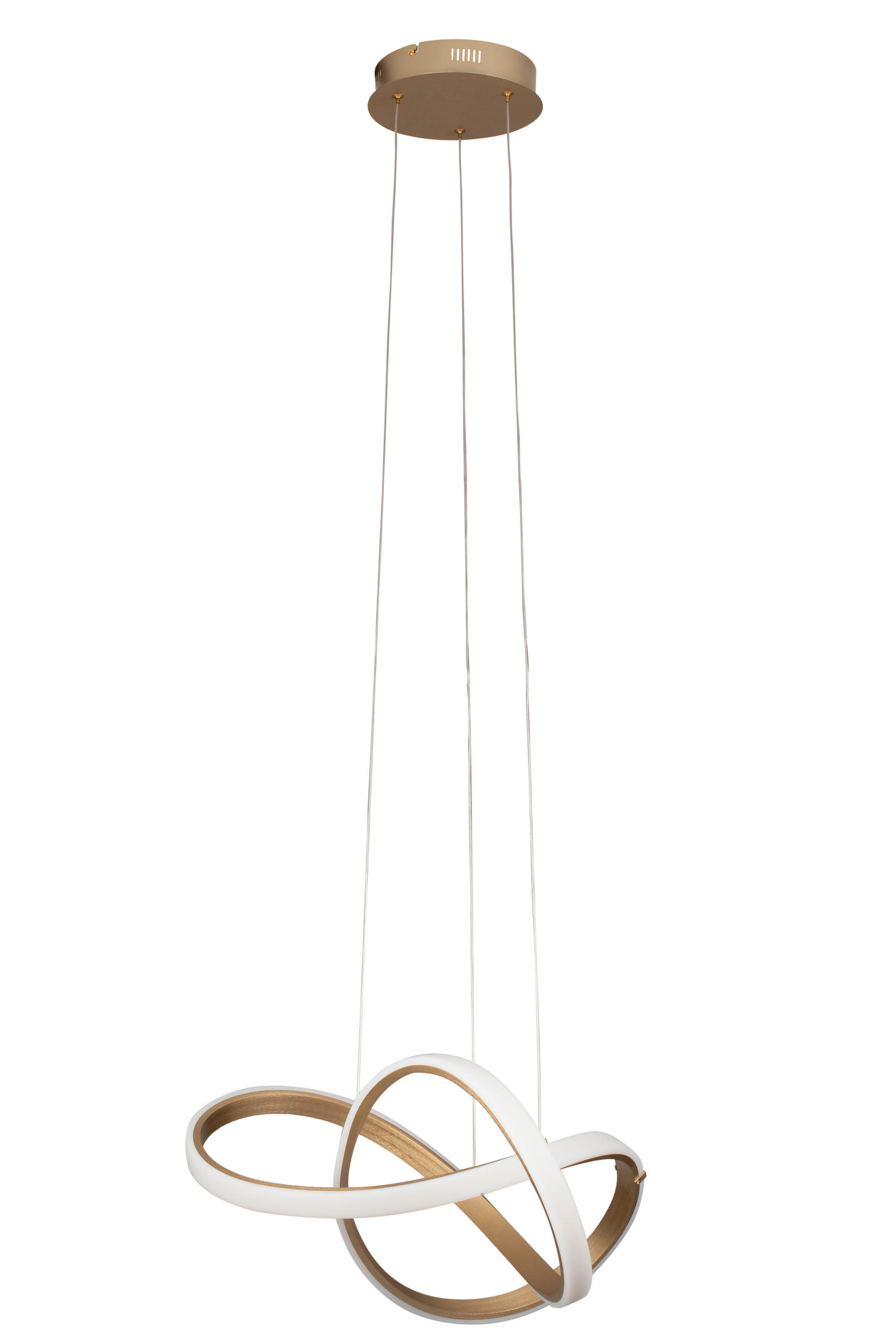 Thumbnail - Dieter Knoll Led-Hängeleuchte, Gold, Metall, Kunststoff, Uni,Uni, rund,rund, 55x150x55 cm, RoHS, Europäischer Sicherheit...