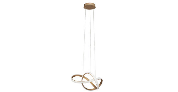 LED-HÄNGELEUCHTE   - Goldfarben, Design, Kunststoff/Metall (55cm) - Dieter Knoll