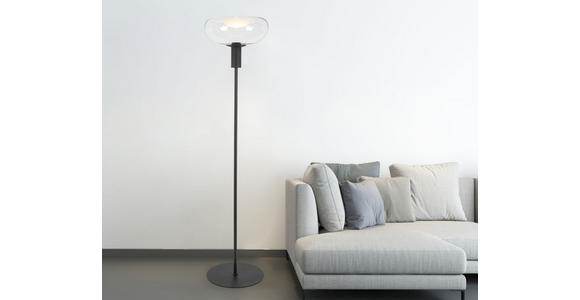 STEHLEUCHTE 37/155 cm - Schwarz, Design, Glas/Metall (37/155cm) - Dieter Knoll