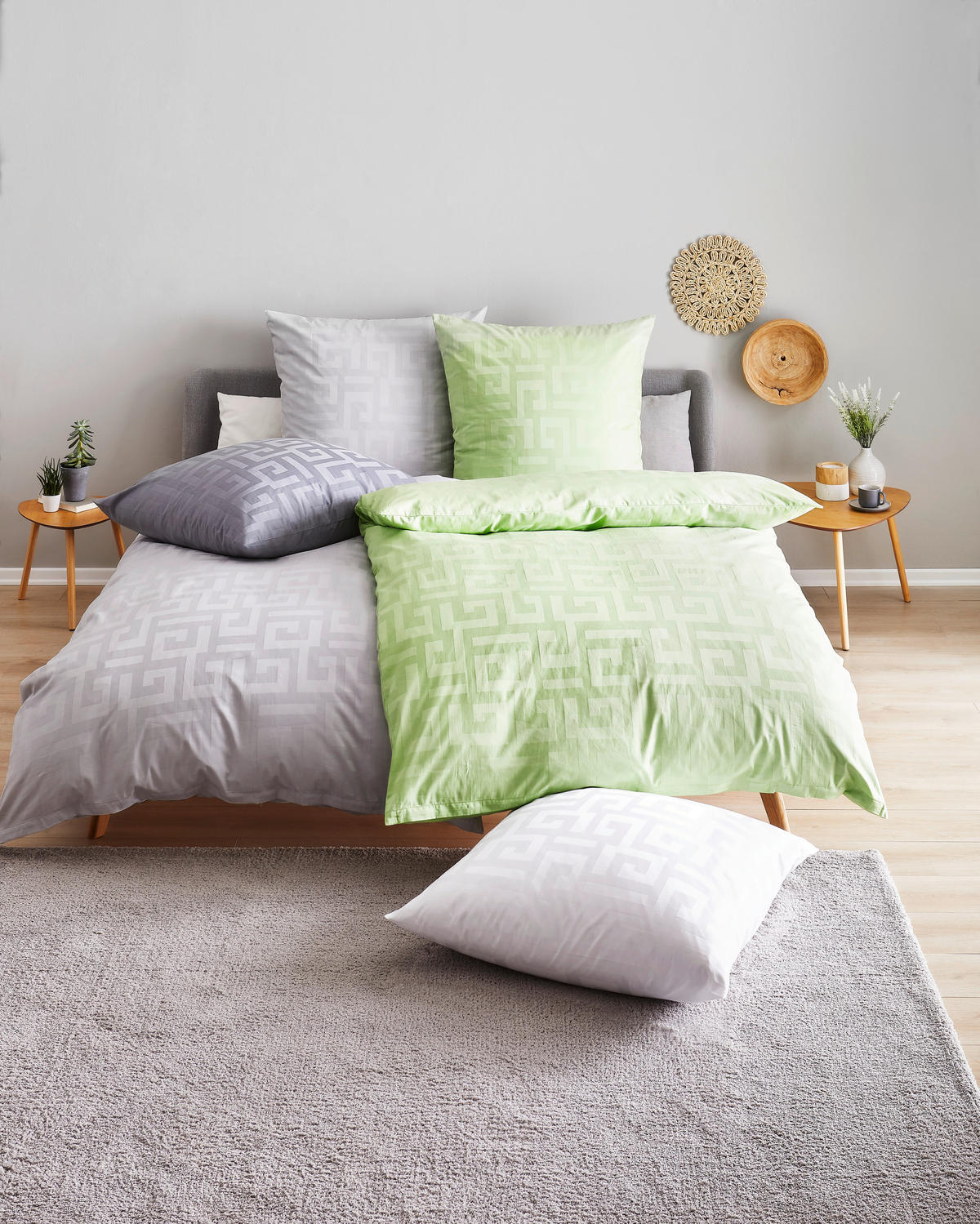 WENDEBETTWÄSCHE Satin 155/220 cm  - Silberfarben, Basics, Textil (155/220cm) - Bio:Vio