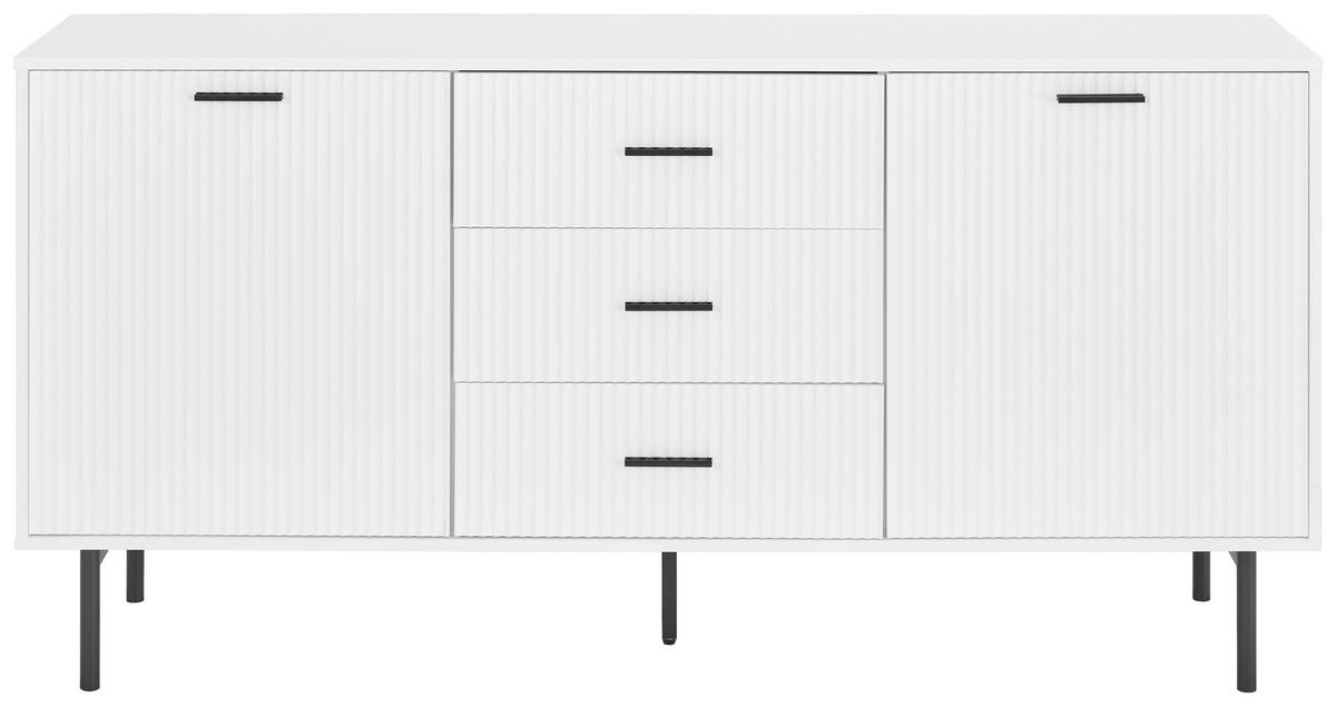 SIDEBOARD  in 165/80/40 cm  - Schwarz/Weiß, Design, Holzwerkstoff/Metall (165/80/40cm) - MID.YOU