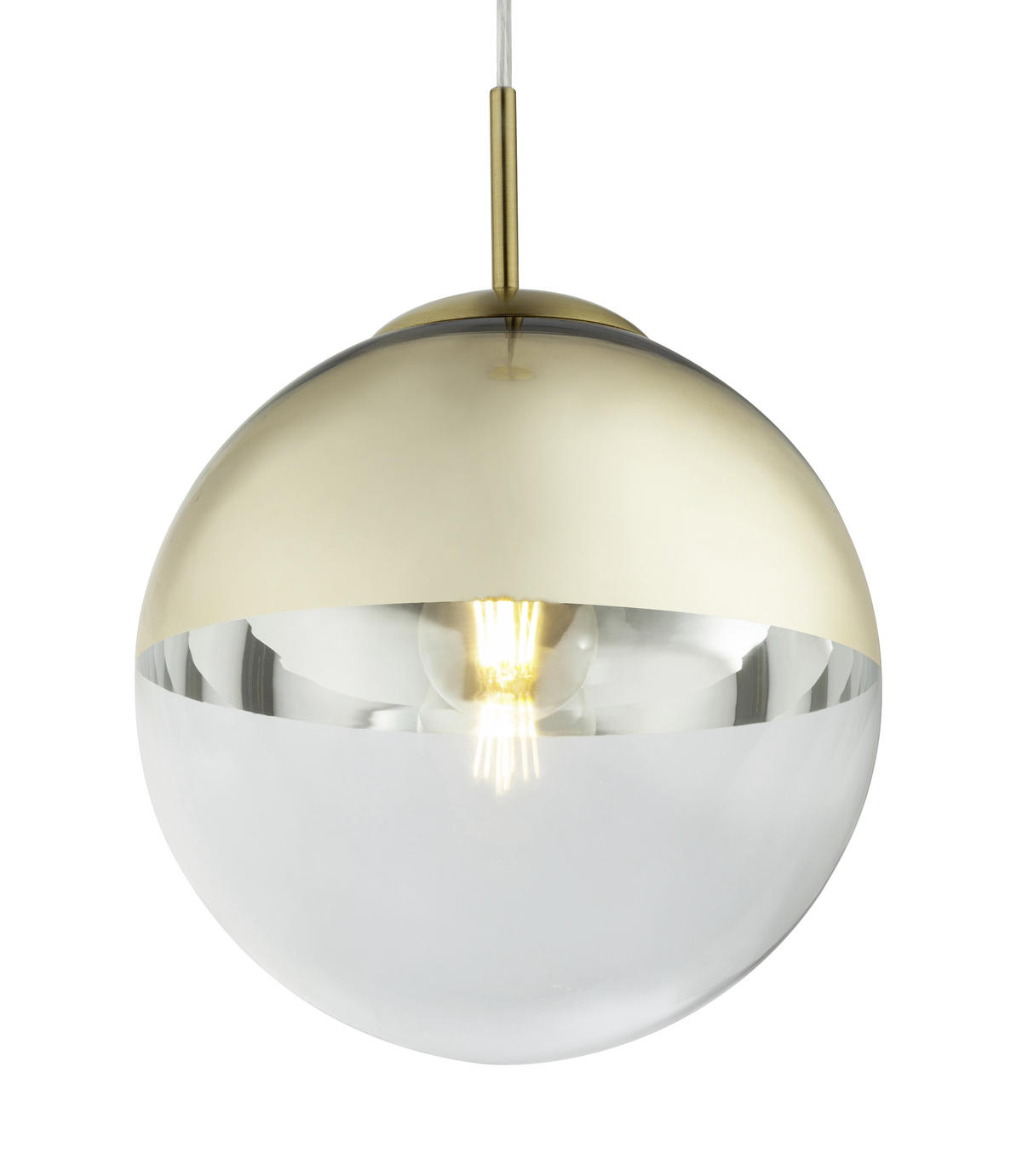 ZÁVĚSNÉ SVÍTIDLO, 25/120 cm  - průhledné/barvy zlata, Design, kov/sklo (25/120cm) - Globo