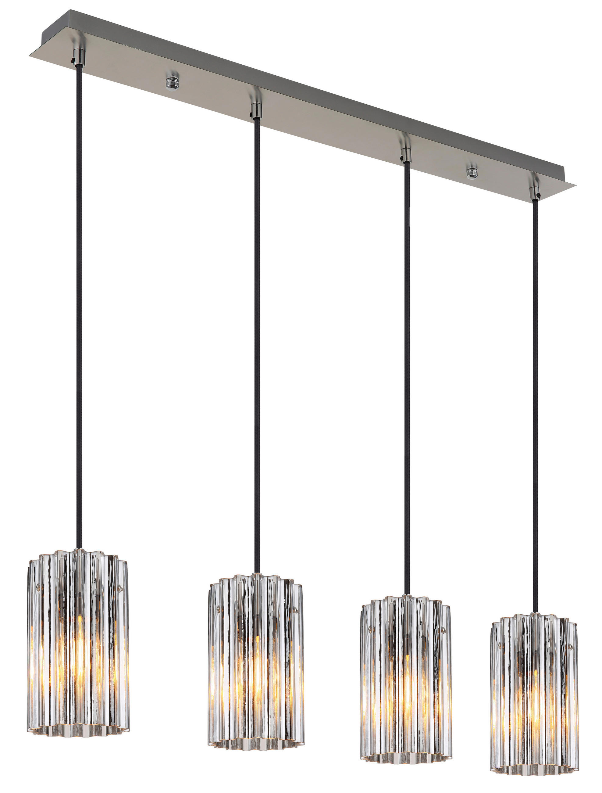 HÄNGELEUCHTE 80/11,5/120 cm    - Klar/Schwarz, Design, Glas/Kunststoff (80/11,5/120cm) - Globo