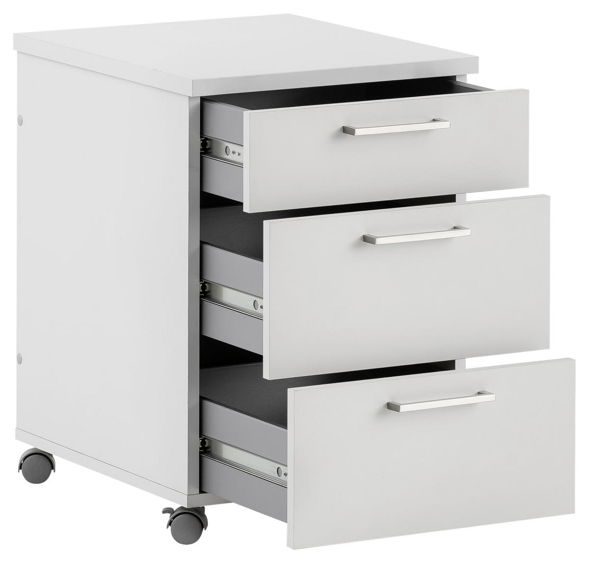 ROLLCONTAINER Hellgrau  - Hellgrau/Nickelfarben, KONVENTIONELL, Holzwerkstoff/Metall (41,2/60,1/49,6cm) - MID.YOU