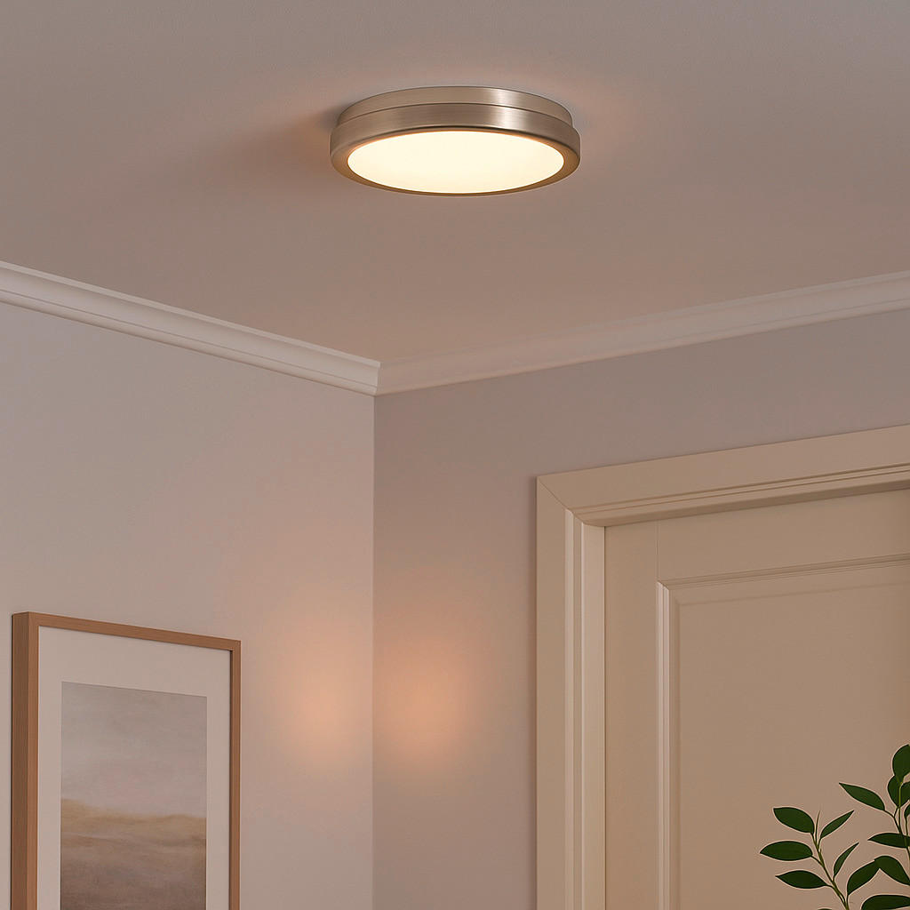 LED-DECKENLEUCHTE 28/9,2 cm   - Alufarben/Weiß, KONVENTIONELL, Kunststoff/Metall (28/9,2cm) - Brilliant