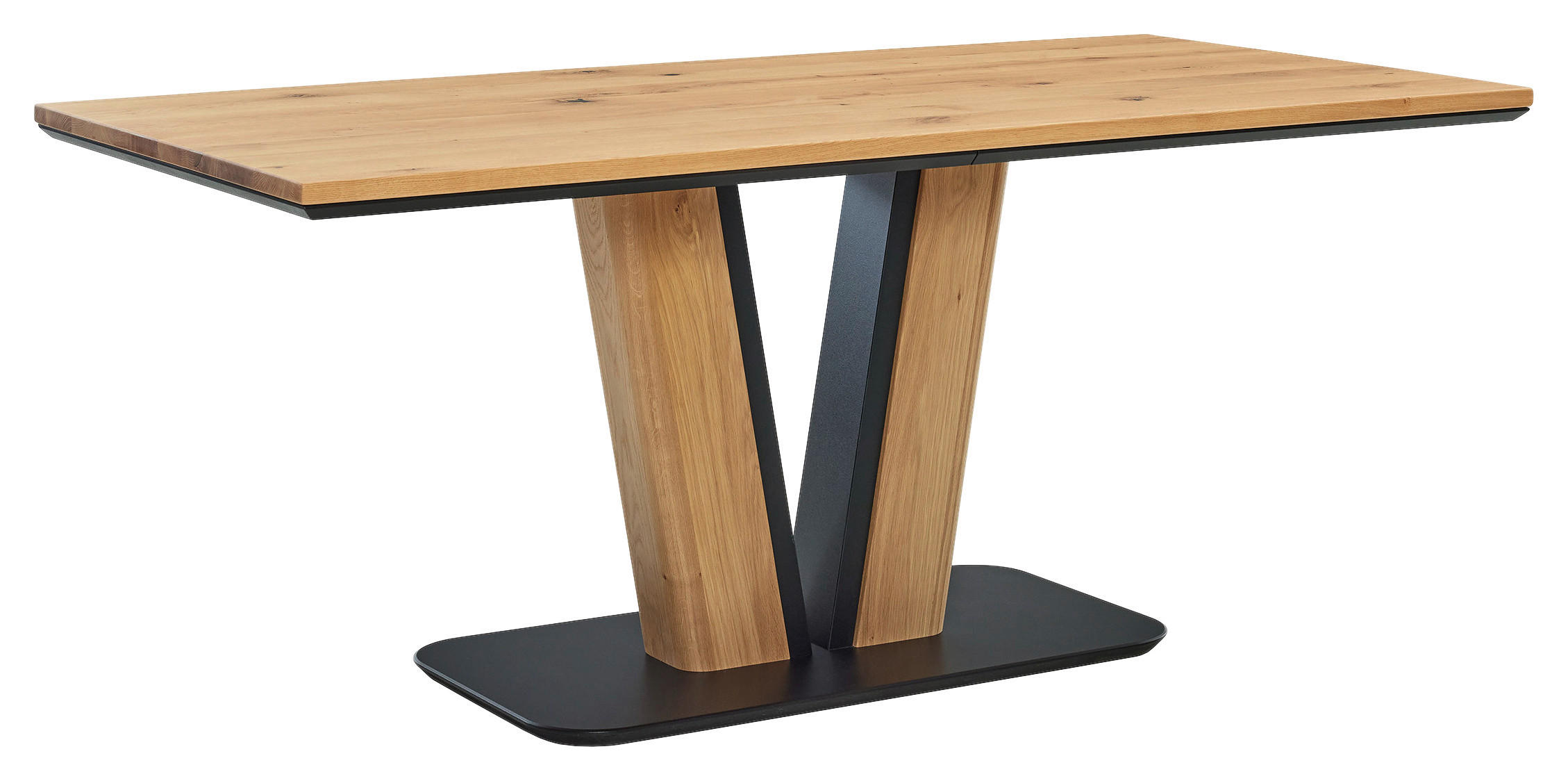 ESSTISCH 180/90/76 cm Echtholz  Holz, Metall in verschiedenen Größen erhältlich rechteckig Eichefarben  - Eichefarben/Schwarz, Design, Holz/Metall (180/90/76cm) - Musterring